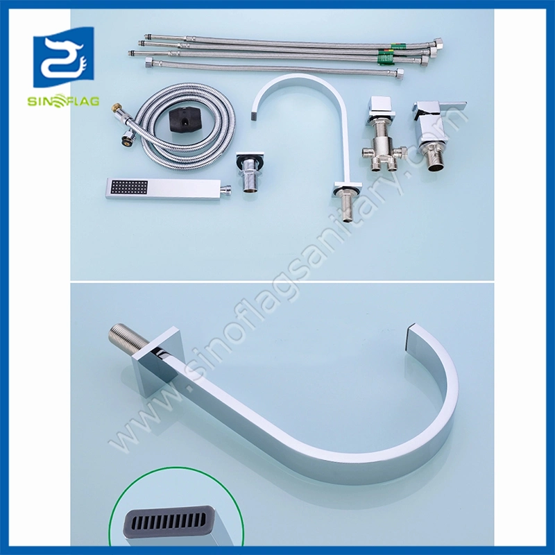 Four Holes Deck Mounted Bath Water Mixer