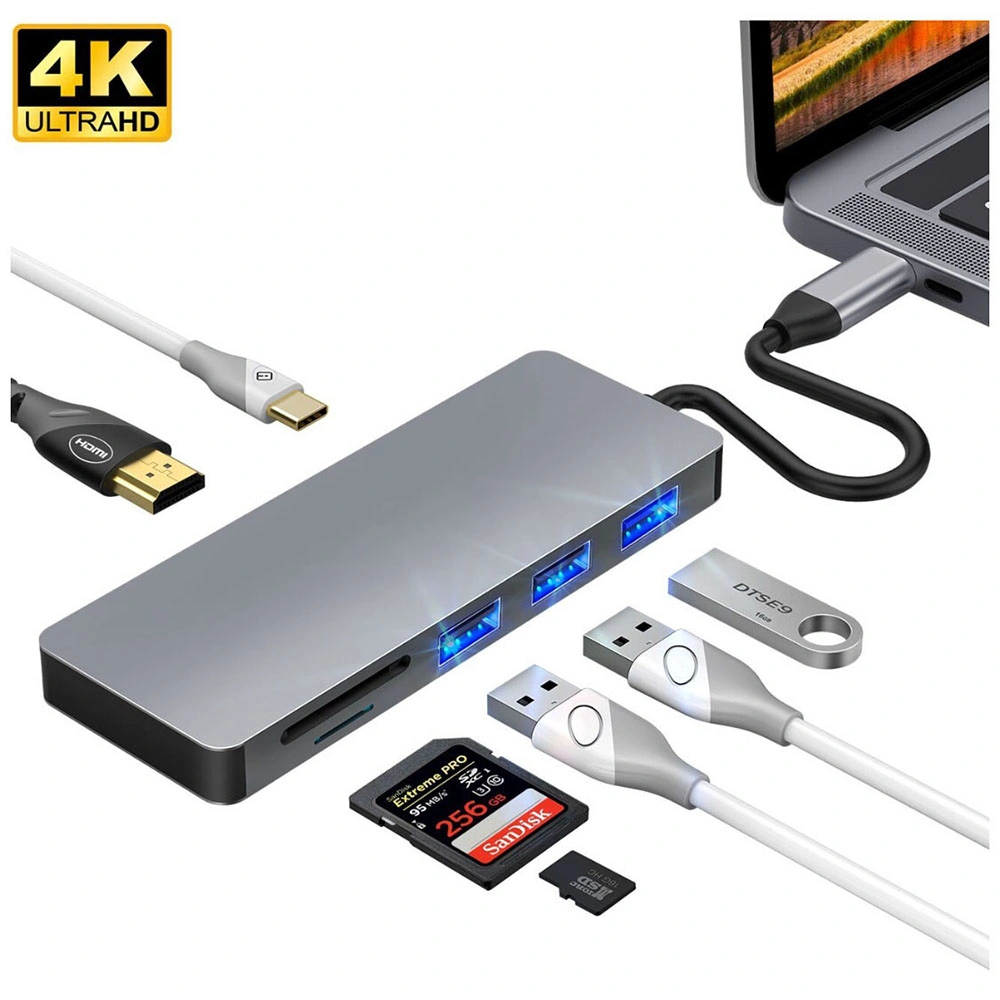 7 in 1 USB C Adapter with HDMI, Multi Function Hub