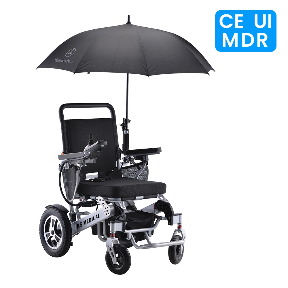 KSM-606 Comprar mejor silla de ruedas eléctrica plegable ligera para los ancianos Y discapacitados con el paraguas más reciente