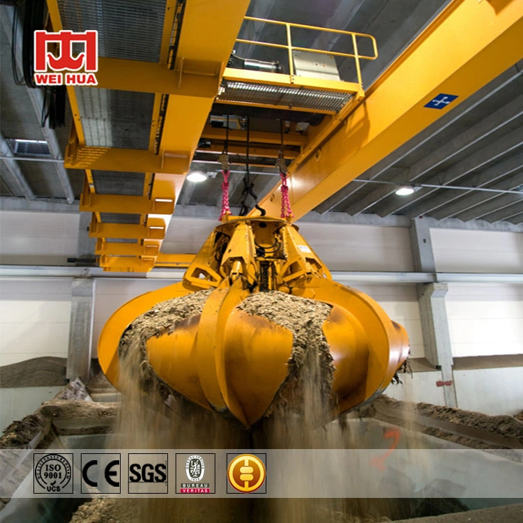 Electrical Effciency 10 Ton Grab Double Girder Bridge Overhead Crane