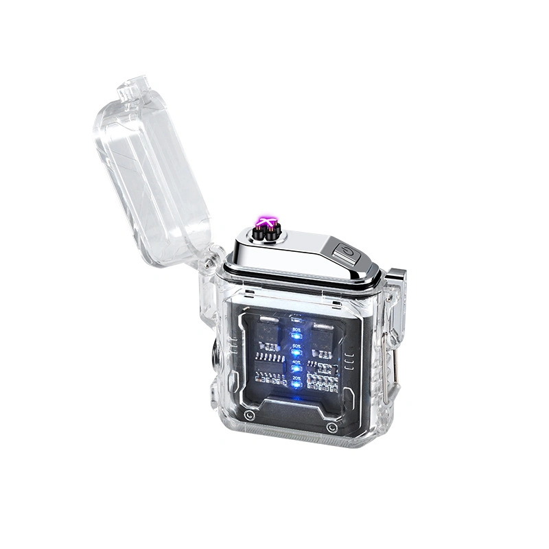 Gradient Waterproof Electronic Pulse Lighter with Rechargeable LED Power Display