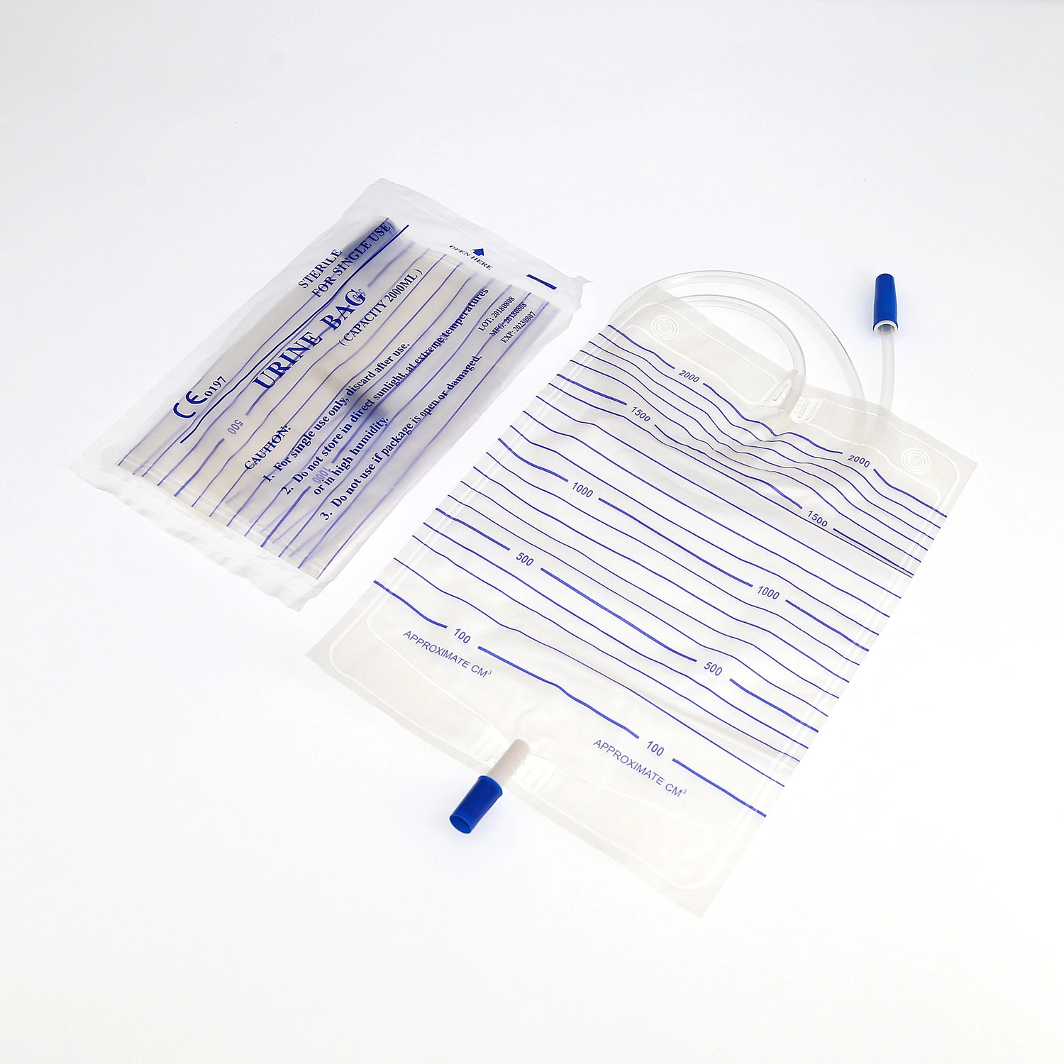 Medmount Medical Disposable 2000ml Pédiatrique/Adulte Économique/Luxe Jambière de mesure d'urine/Drainage/Alimentation entérale/Sang/Sac de collecte d'ostomie/colostomie avec CE/ISO.