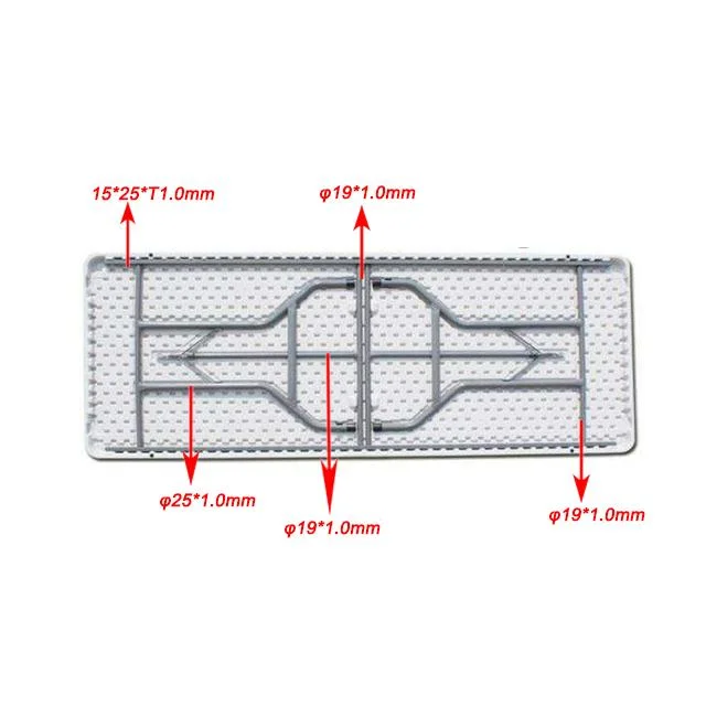 Mesa Plegable Eventos 6ft Blasform HDPE White Catering-Trestle Kunststoff Garten Faltbare Outdoor-Tisch