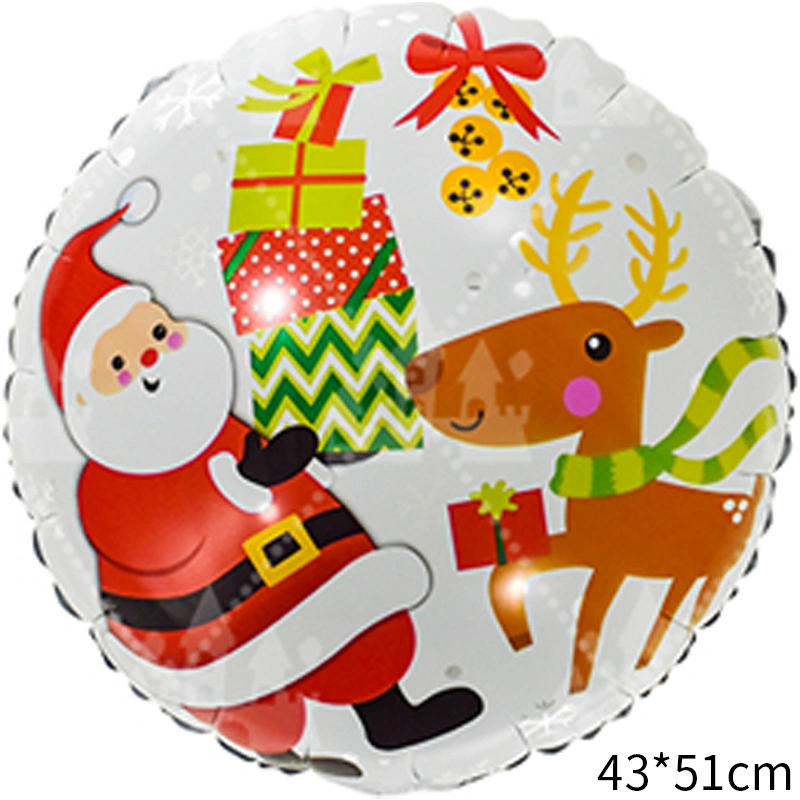 18 Inch Christmas Aluminum Film Ball Balloon Christmas Eve Santa Claus Cartoon Elk Balloon Christmas Balloon