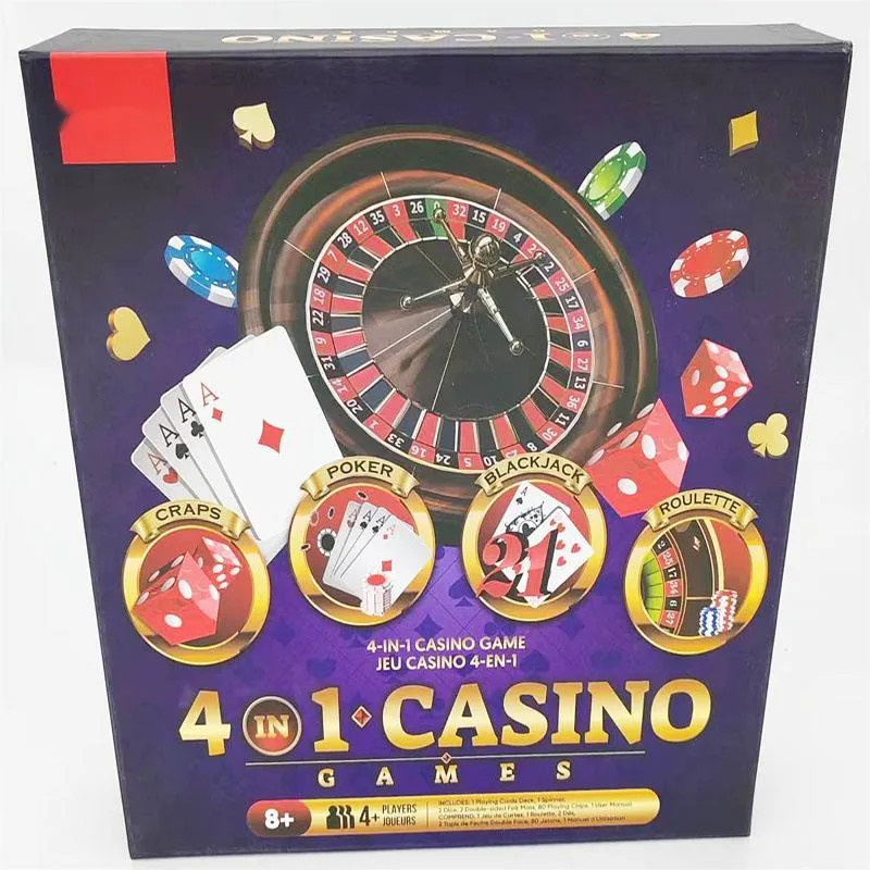 4 in 1 Casino Games Roulette Children's and Adults Ruleta Game Set Gambling Board Game