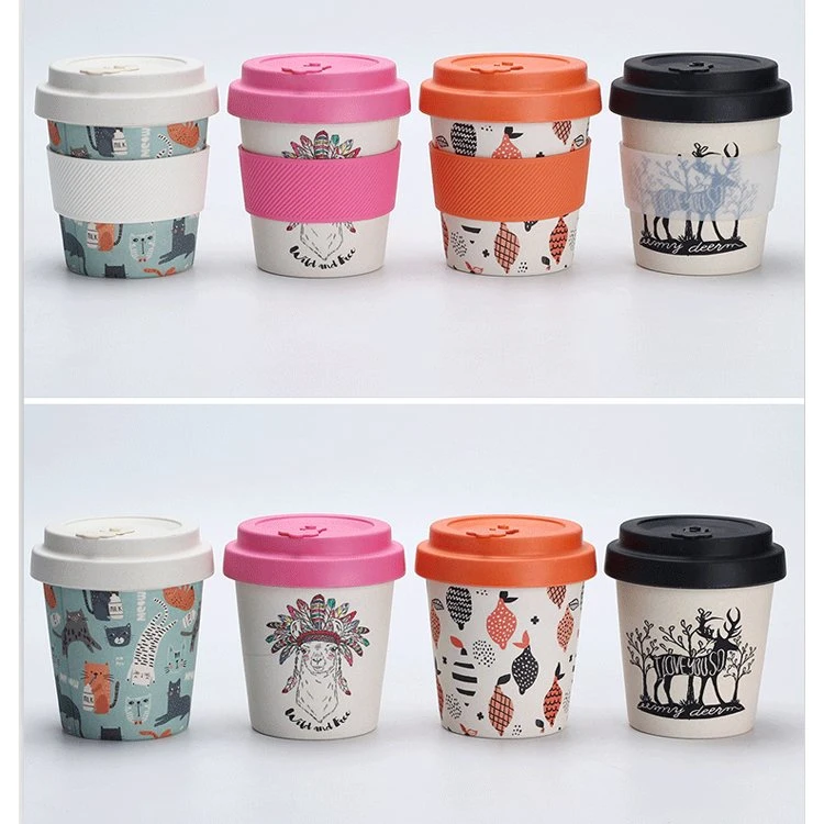 300ml Customerised Colored Printing Biodegradable Coffee Grains Wooden Fiber Coffee Mug