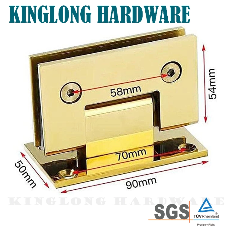 Stainless Steel Glass Door Hardware Gold Shower Hinge