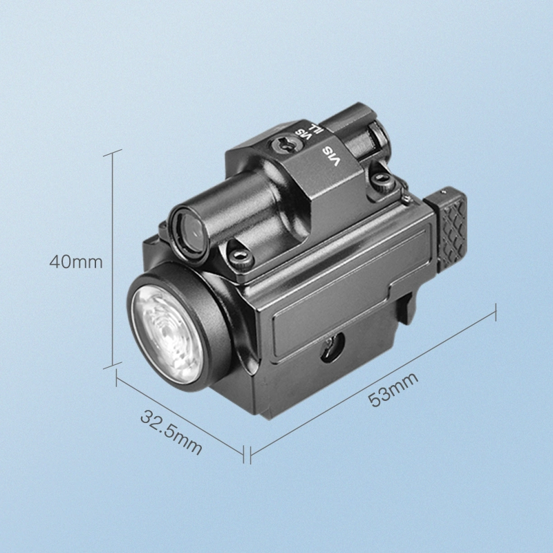 USB Rechargeable Tactical Compact LED Flashlight with Red Laser Pistol Combo