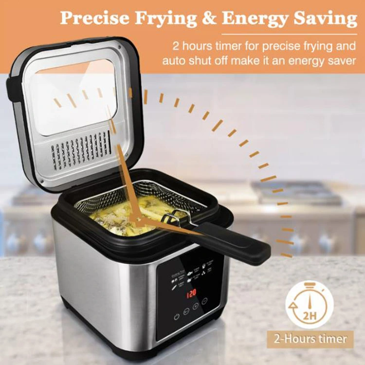 Easy-to-Clean Deep Fryer with Digital Timer and Adjustable Temperature