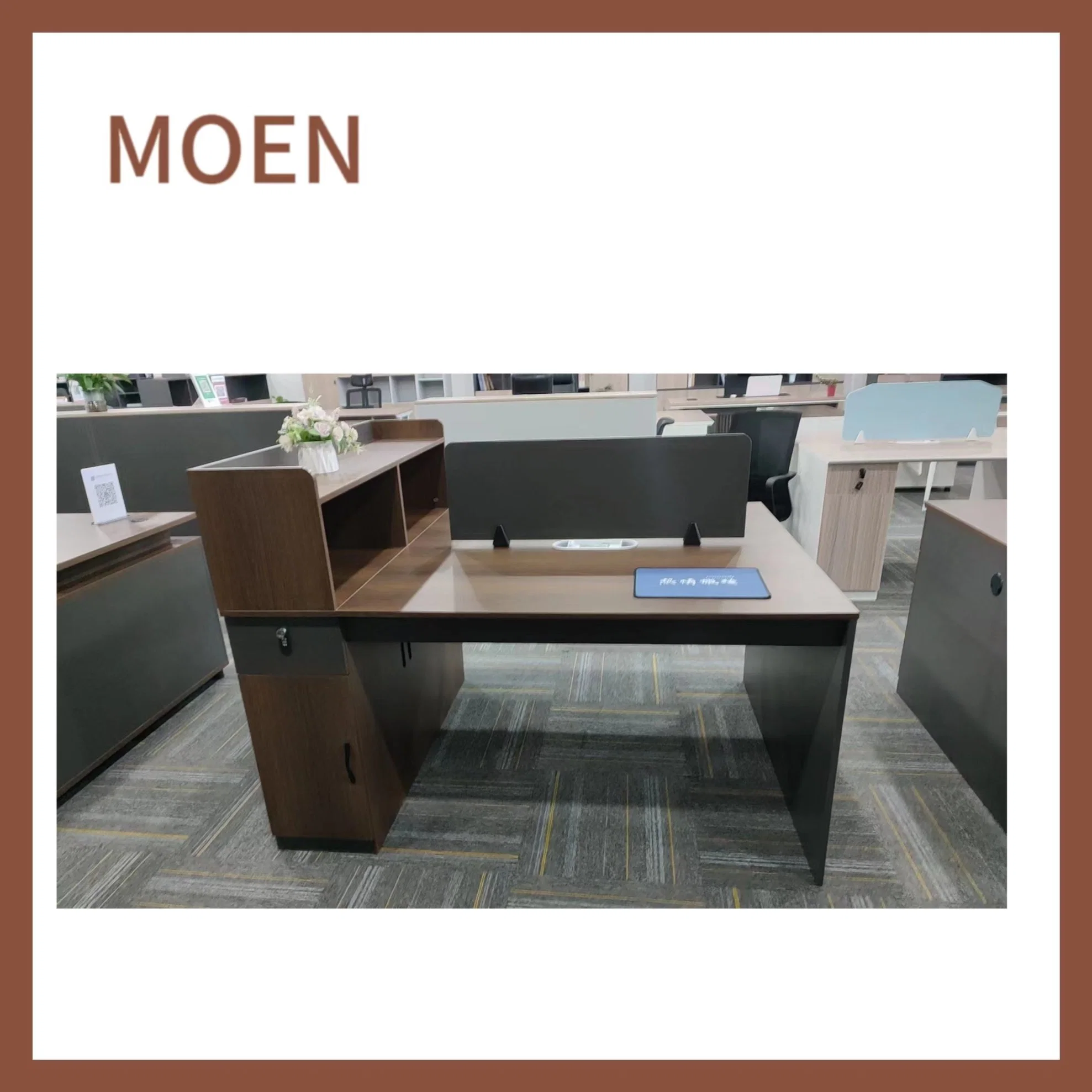 Simple 2 Person Office Tables Wooden 2 Seat Office Workstation Computer Desks