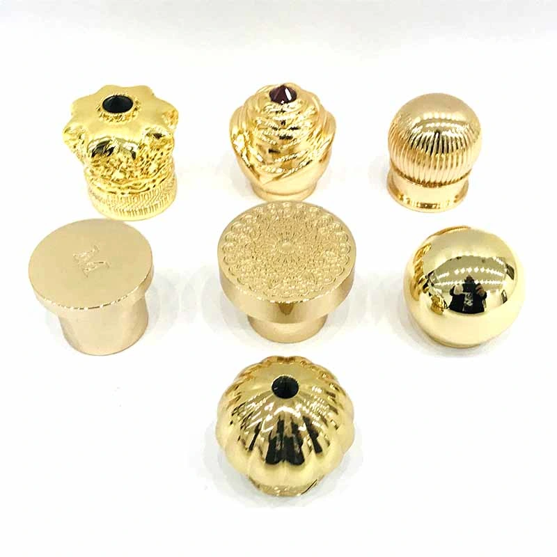 Ready for Production Luxury Crown Shape Cheap Gold Zamak Heavy Metal Locking Type Screw Cap Glass Perfume Bottle Caps