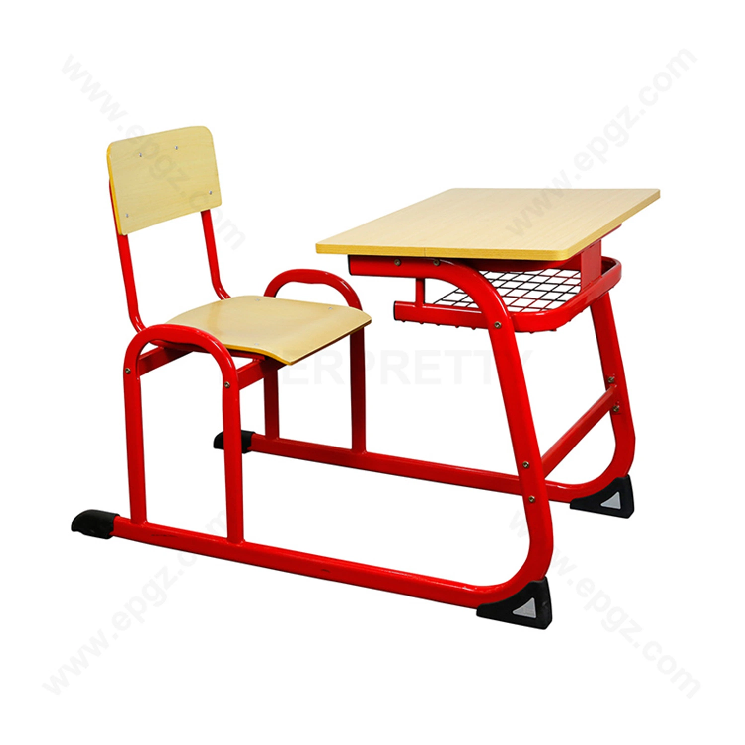 Comfortable Wooden School Furniture University Desk Chairs Set