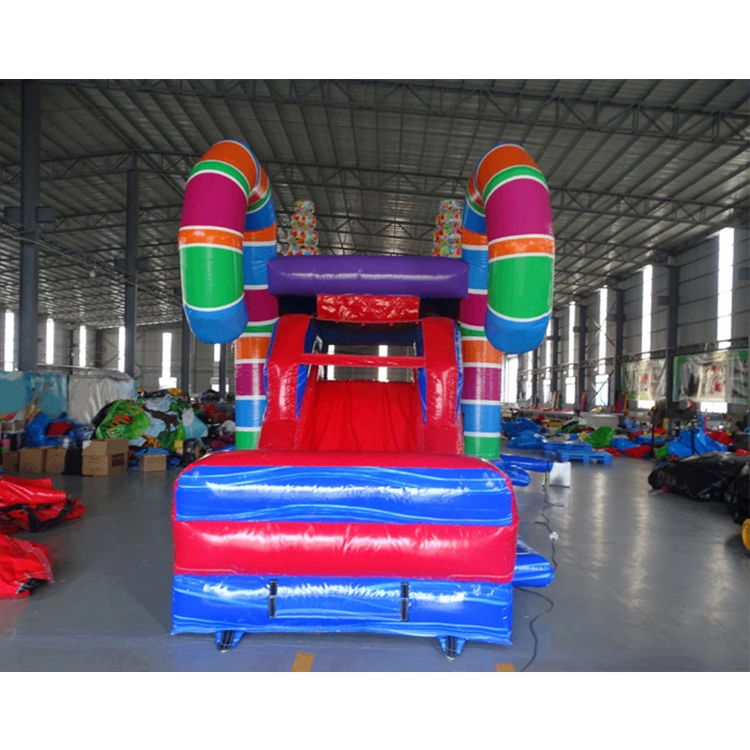 Pastel Rainbow Inflatable Candy Land Bouncer Bounce House