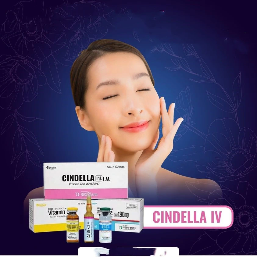 Coreia Skin Whitening injecção vitamina C Luthione 1200mg Cindella