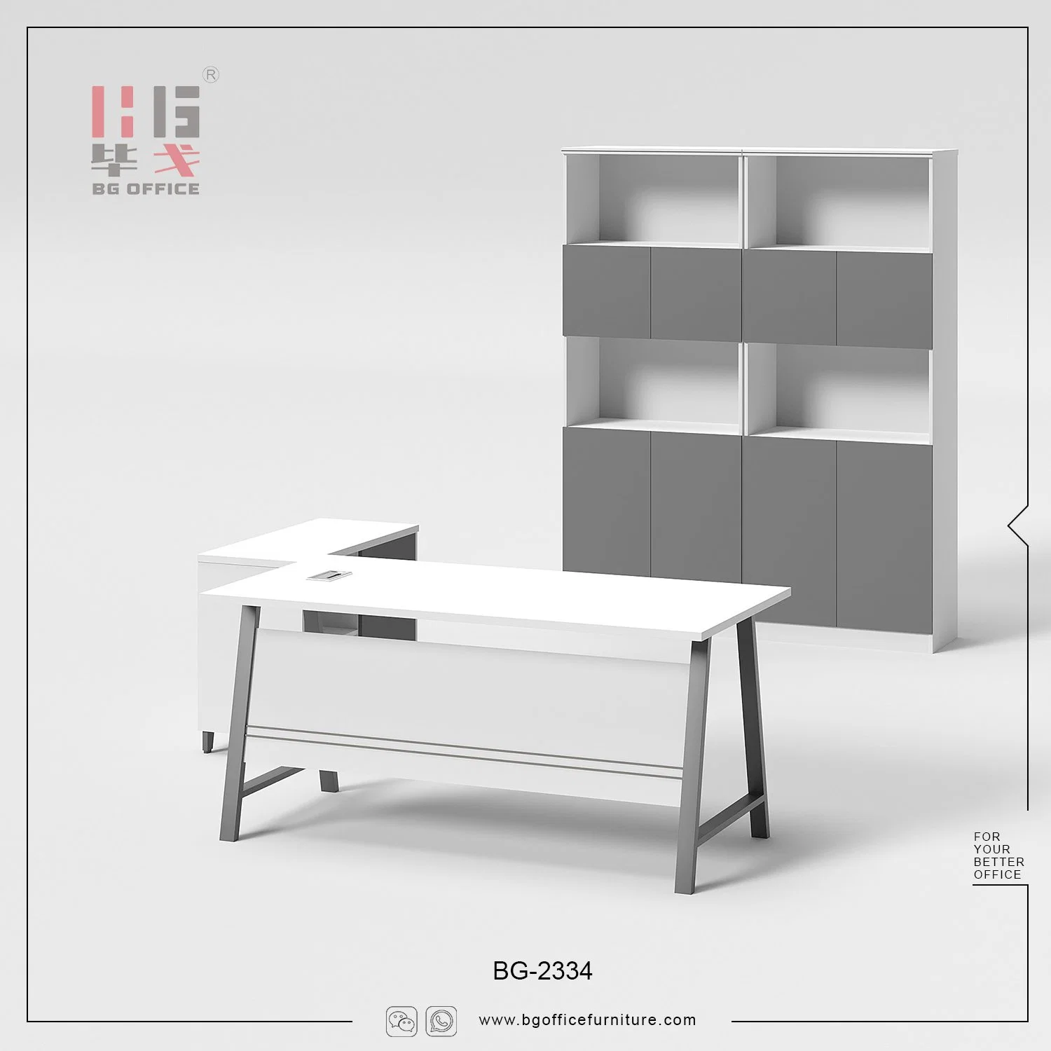 Factory Wholesale/Supplier Modern Style Simple Iron Legs High-Grade Office Table for Executive/Manager/CEO