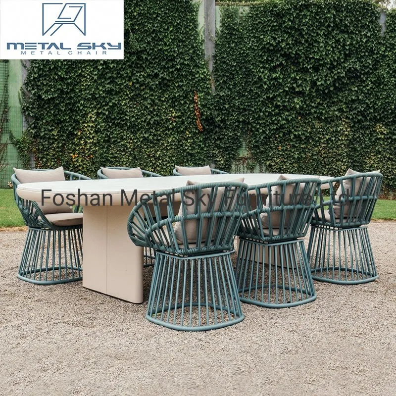 Outdoor Rope Metal Hotel Restaurant Rattan Wicker Garden Living Room Chair