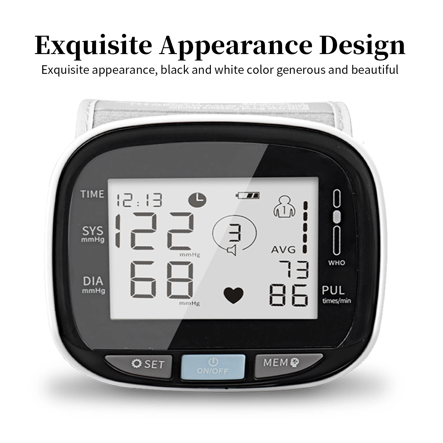 Wrist Type Electronic Digital Bp Machine Blood Pressure Monitor Blood Pressure Home Health Monitor for Adult