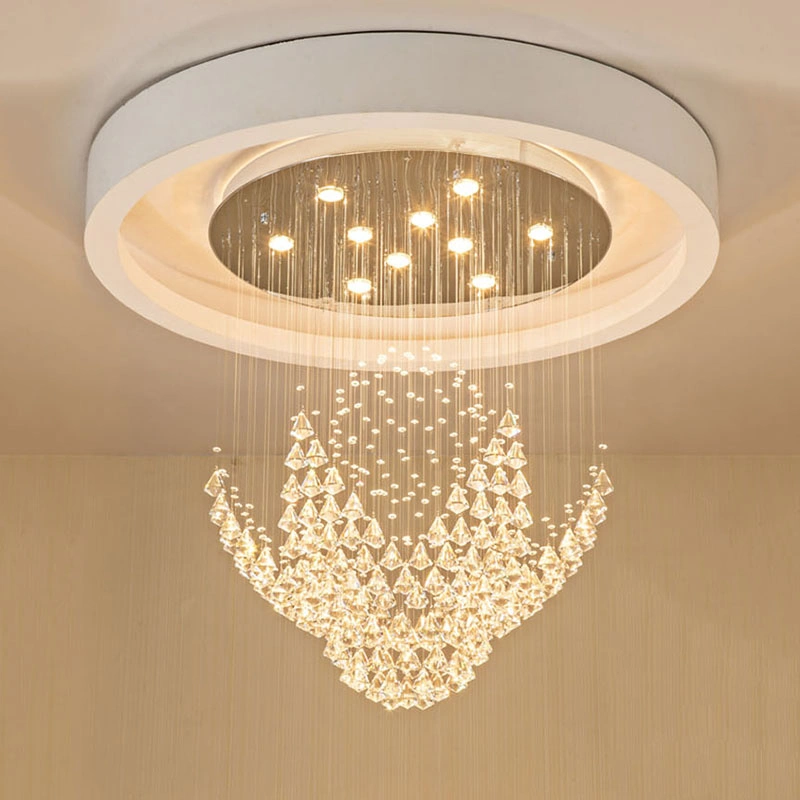 Round Design Large Crystal Chandelier Modern Lighting Diamond Chandelier (WH-NC-37)