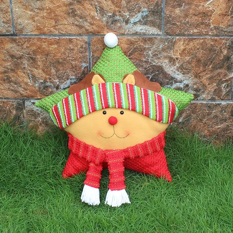 Christmas Pillow Plush Baby Santa Claus Five-Pointed Star Toys