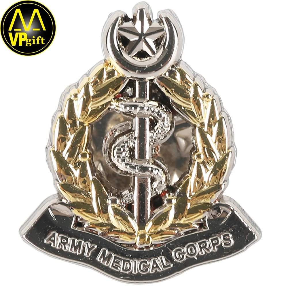 China Guangzhou Custom Metal Silver Logo Enamel Printing Magnetic Nurse Emblem Flame Pin Badge