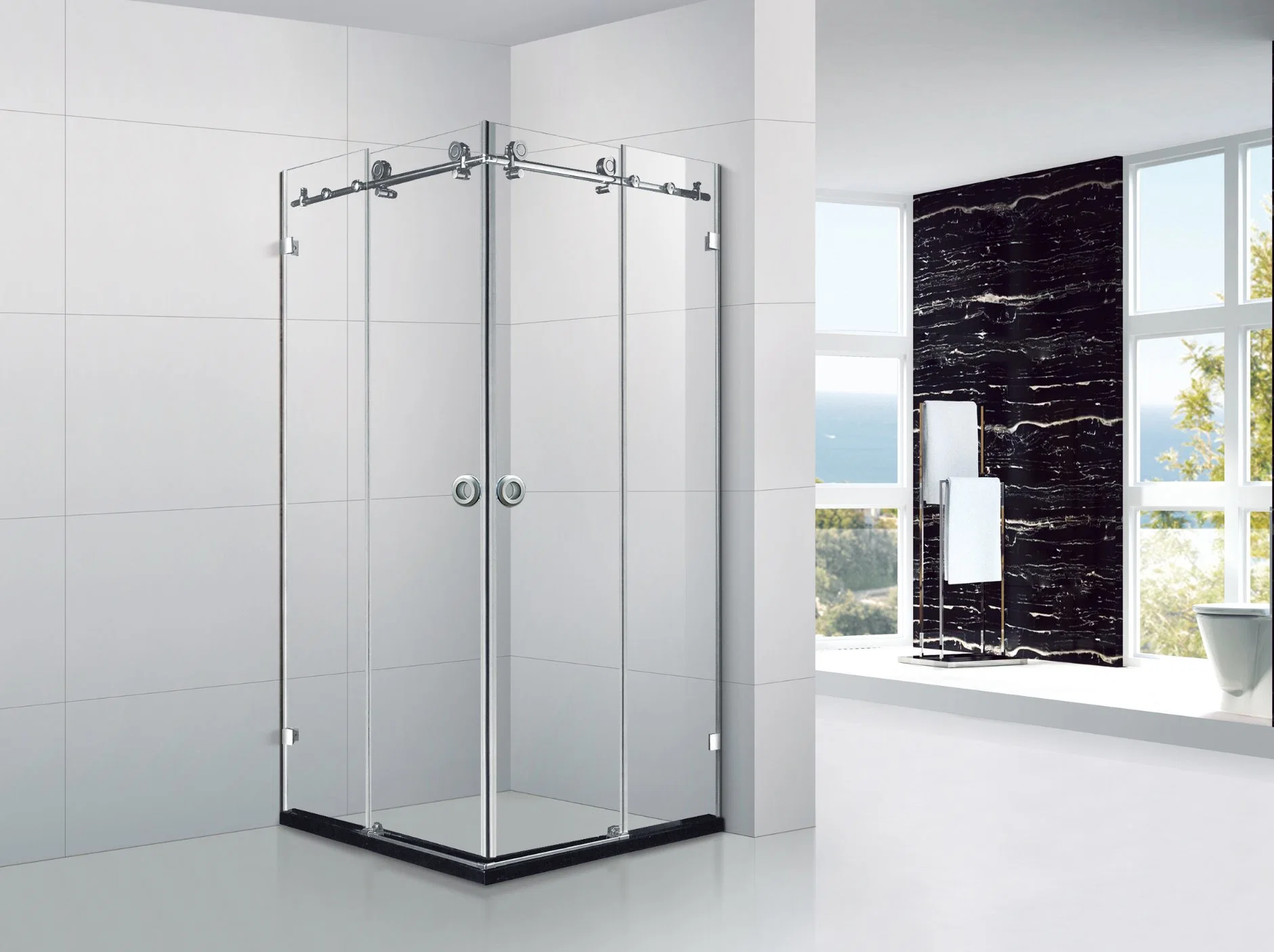 Bathroom Screens Sliding Door Frameless Glass Enclosure Shower Liner Cabin