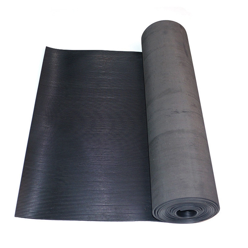 Industrial SBR Fine Ribbed Rubber Floor Mat Roll Rubber Sheet Anti-Slip Electric Insulation Rubber Mat