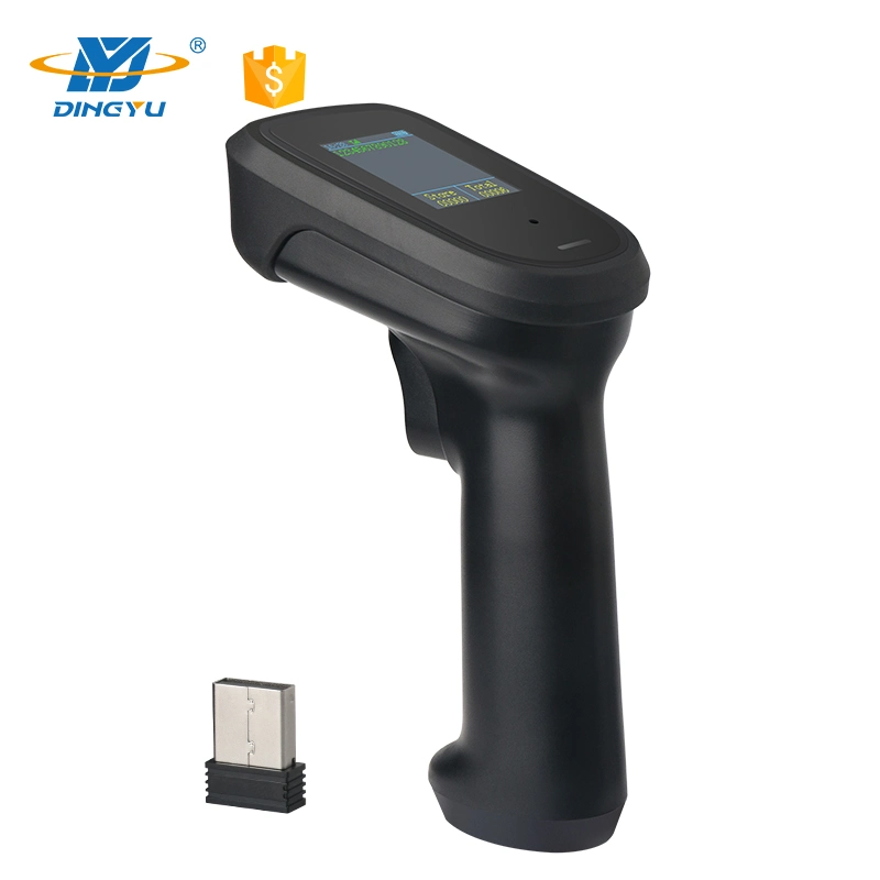 1d de mano Industrial Wireless Scanner de códigos de barras 2D con pantalla TFT de escáner