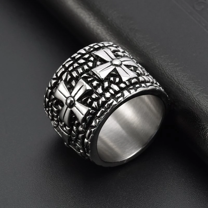 Antique Silver Fashion Jewelry Gothic Cross Ring