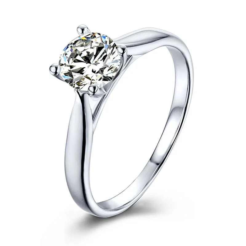 Mozambique&prime; S Diamond Ring Fashion 925 Sliver 0.5 Karat Moissanite 03