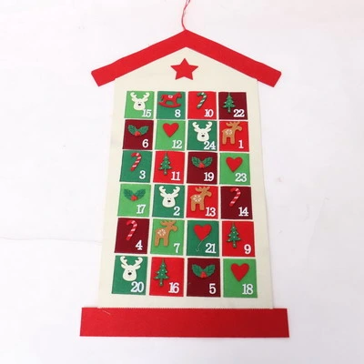 Yiwu Shuangyuan Sell Good Quality Christmas Festival 24days Felt Hanging Calendar