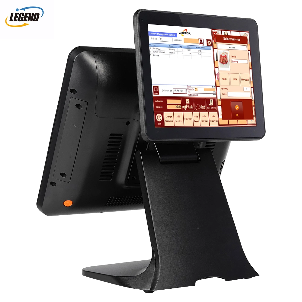 15" Dual Touch Screen All in One POS Terminal Cash Register with 9.7" Customer Display