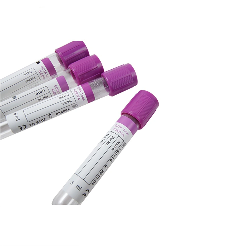 Disposable Medical Glass Blood Test Purple EDTAK3 Vacuum Blood Collection Tube