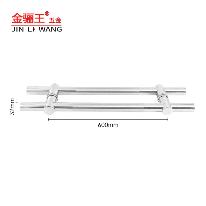 Factory Price Double Side Back to Back Sliding Door Pull Handle Stainless Steel H Shape Round Tube Glass Door Handle for Shower Room Bathroom Office Hotel Door