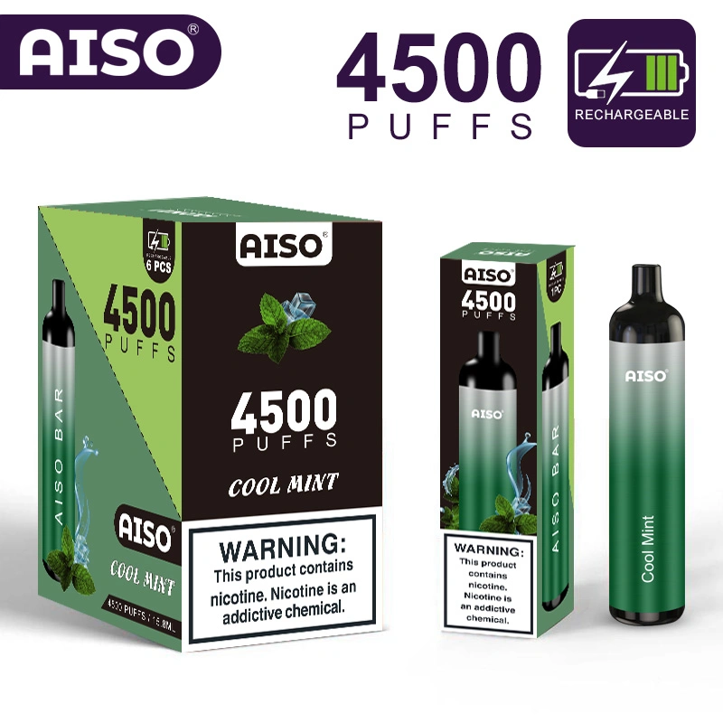 Precio competitivo Aisobar 4500bocanadas desechable cigarrillo vaporizador recargable E