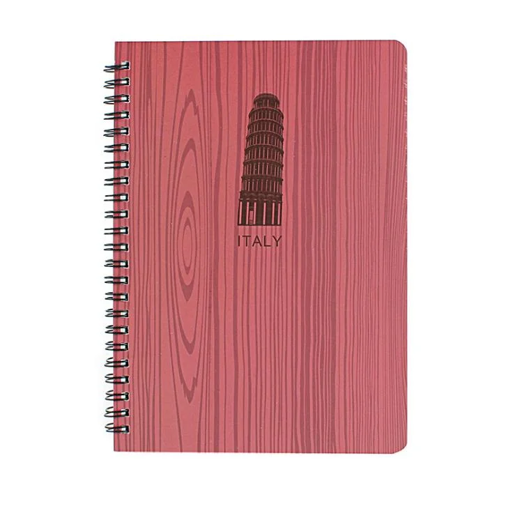 Striped Coil Book Office Supplies World Landmark Student Notebook Diary Book Direct Sale