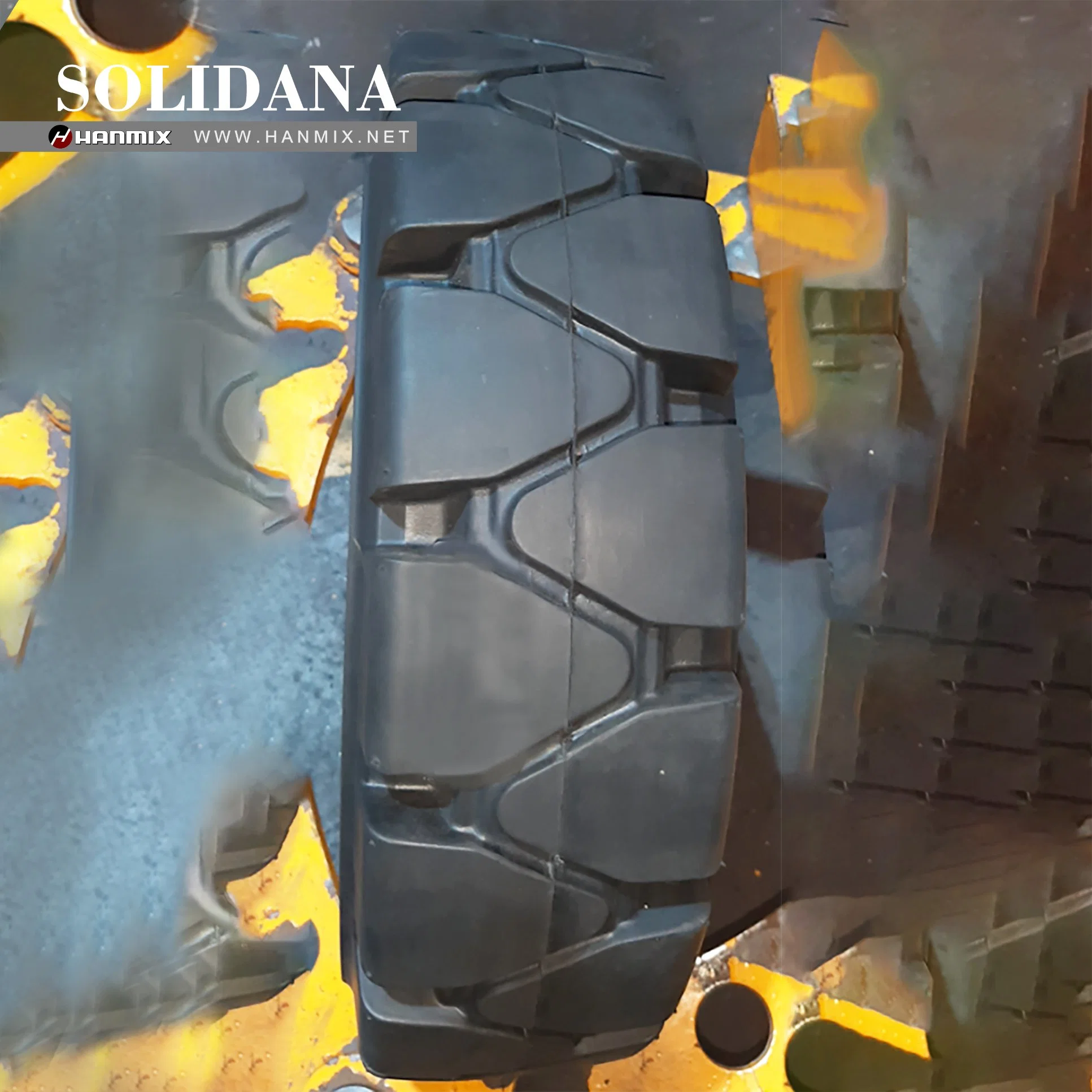 Hanmix Solidana Brand Pneumatic Industrial Press-on Non-Marking Solid Forklift Tyres 15X4 1/2-8 600-9 650-10 18X7-8 700-12