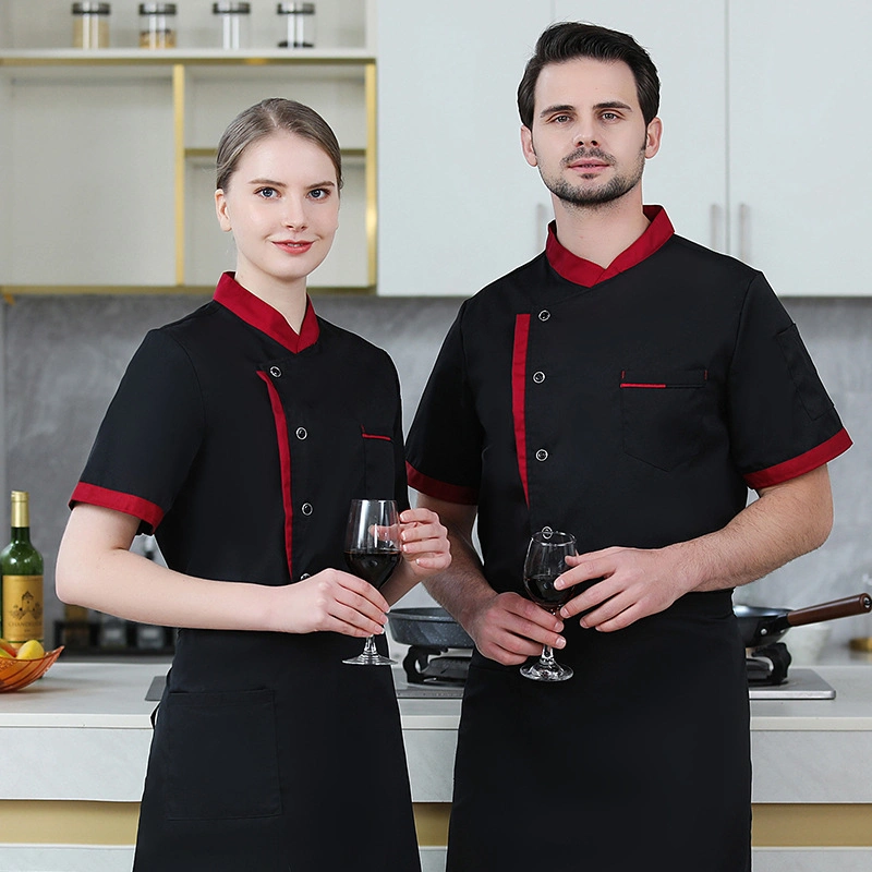 Großhandel/Lieferant Farbe Clash Einfache Senior Chef Uniform Absatz Restaurant Arbeit Kleidung