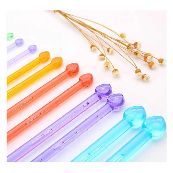 Plastic Handle Crochet Knitting Needles Tool Yarn Technology Shawl Sweater Handicraft DIY Knitting