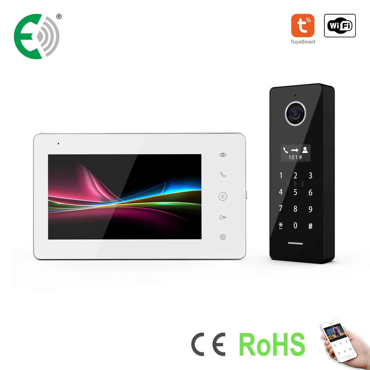 P&WiFi Video Doorphone with Touch Screen Building and Home