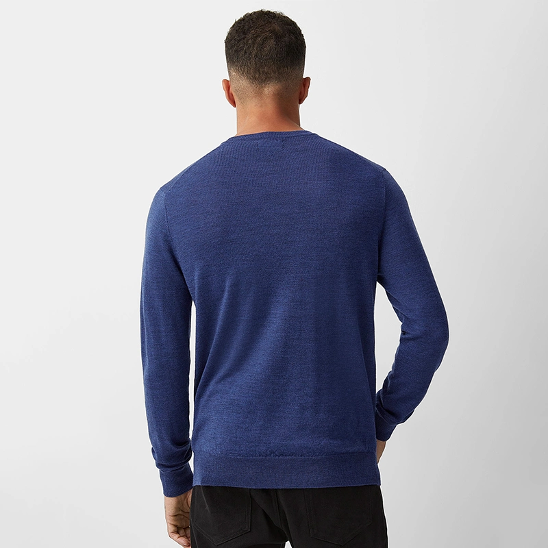 Los hombres Supersoft Long-Sleeve tejidos de lana suéter Crewneck