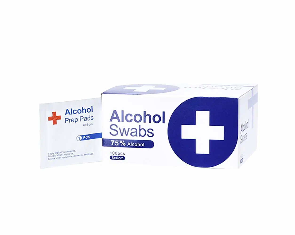 Alcohol Prep Pads 100 Wipes, Individually Wrapped Swabs Saturated with 70% Isopropyl Alcohol