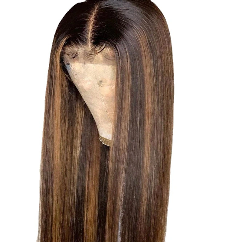 High-Temperature Silk Long Highlight Front Wig Straight Hair