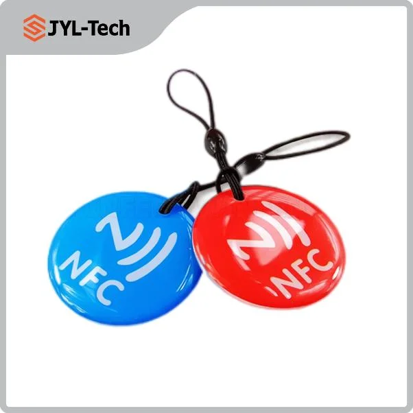 Llavero RFID de epoxi redondo NFC Control de acceso 13,56MHz NFC Ntag213