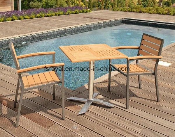 Outdoor Dining Furniture Coffee Dining Restaurant Round Timber Table Chairs