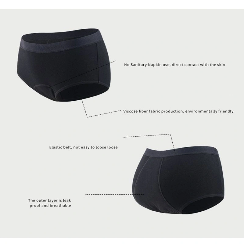 Private Label 4 Layers Leak Proof Women Menstrual Breathable Period Underpants Women Bamboo Period Panties