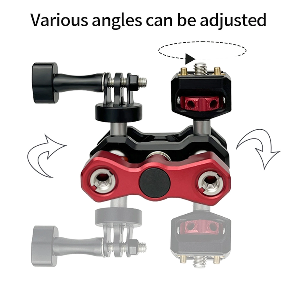 O alumínio Mini-Ball Suporte Adaptador de montagem com 1/4 de rosca macho para tripé câmera fotográfica