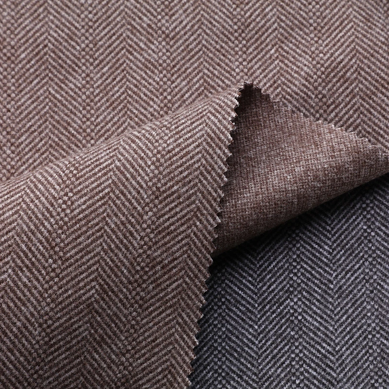 Customized Color Herringbone Knitted Fabric 100% Polyester Textile for Clothing