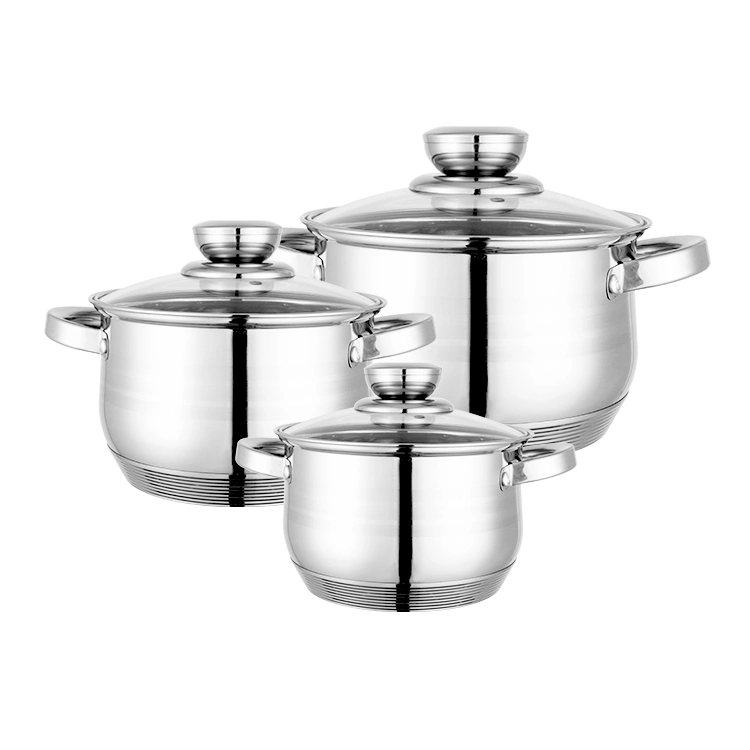 Manufacture High quality/High cost performance  6 Pieces Induction Cooker Kitchen Cooking Cookware Set Stainless Steel Pots and Pans