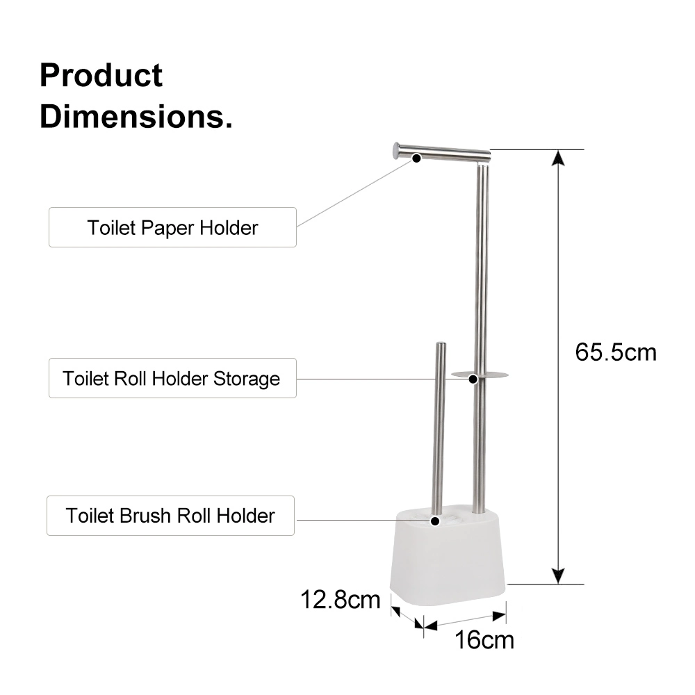 Bathroom Toilet Brush and Paper Holder Toilet Cleaning Brush Toilet Brush Black with Flat Bottom