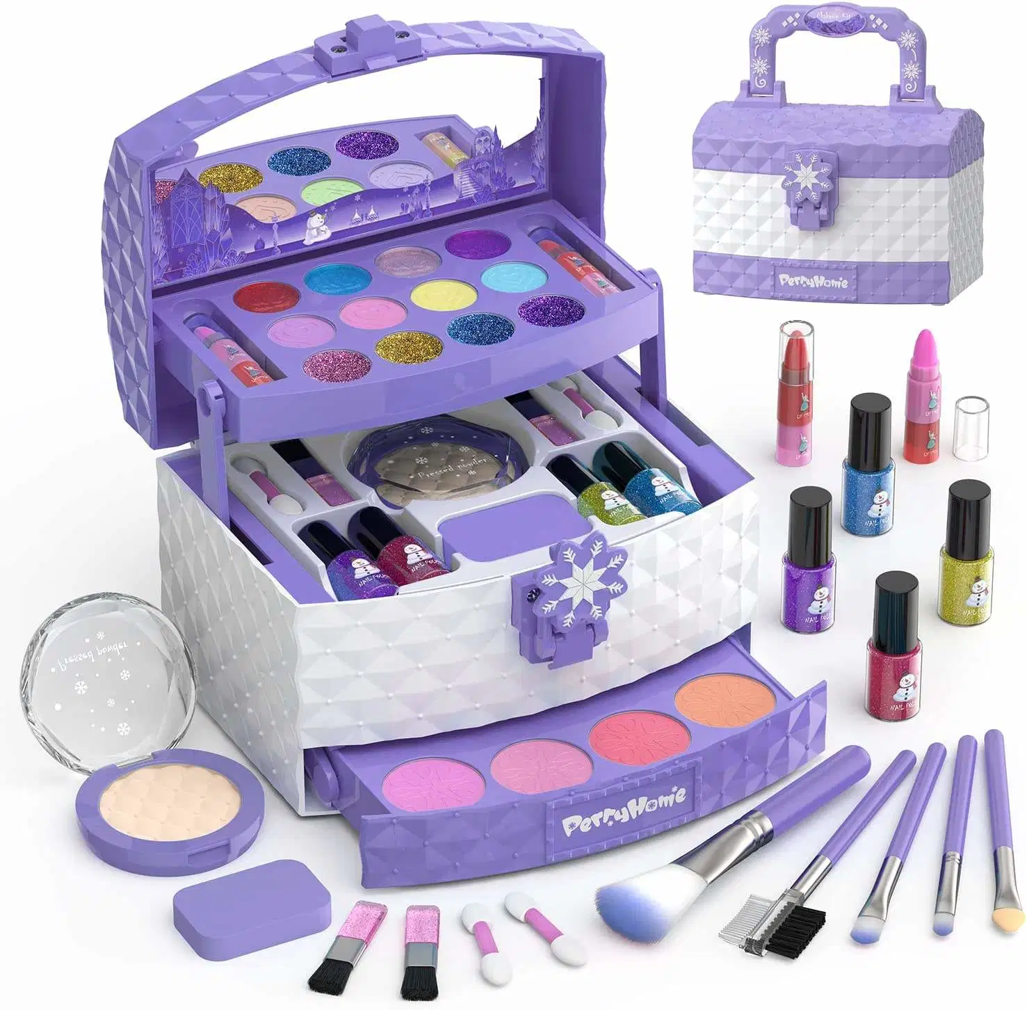 New Style Plastic Princess Toy Real Makeup Box for Girls Pretend Play Makeup Set
